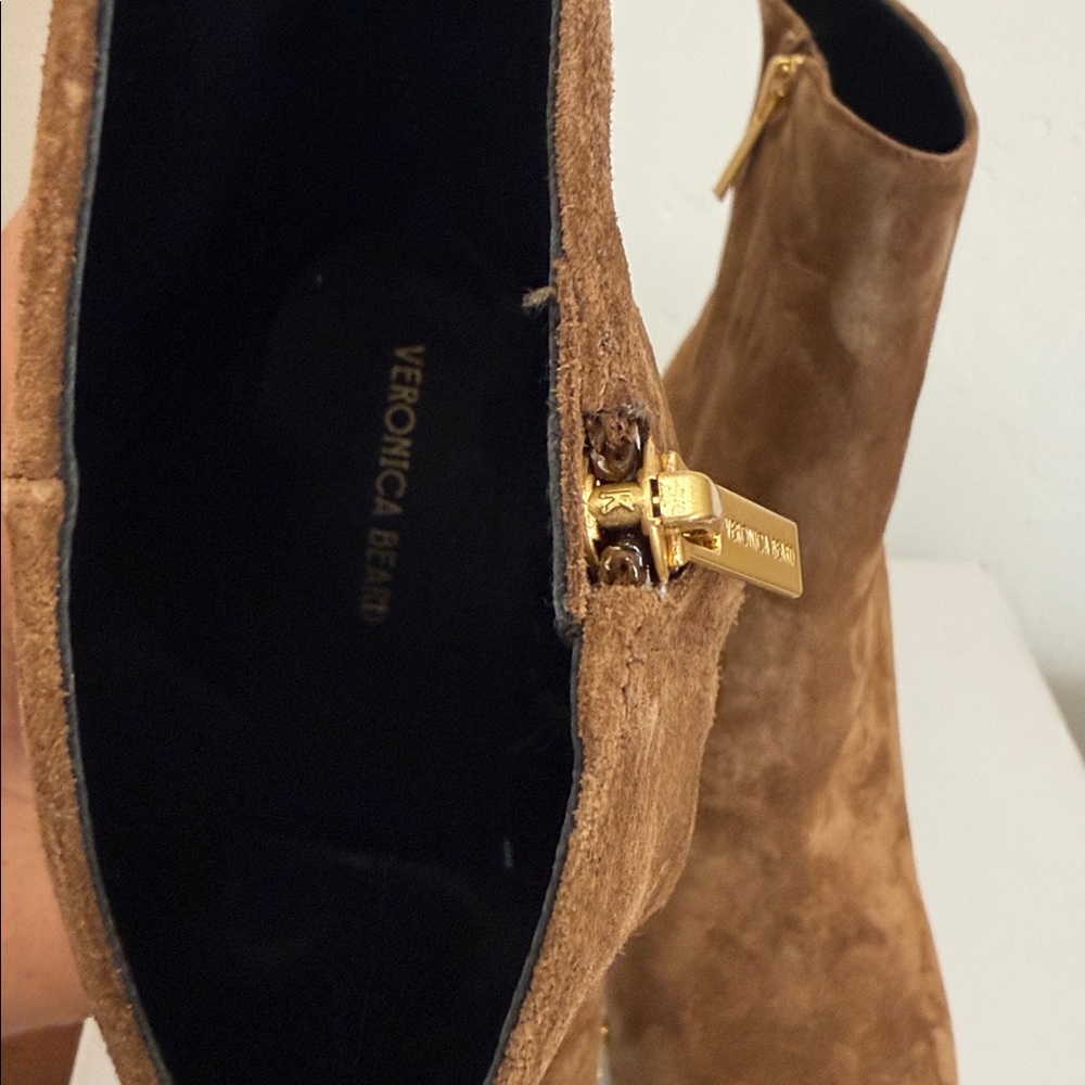 Veronica Beard New In Box Gavi Hazelwood suede boots. 3-1/2” heel 1 “ platform - Picture 8 of 9